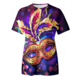 thumbnail image 4 of PMUYBHF T-Shirt Imprimé à Manches Courtes Col Rond pour Femmes Printemps Été 1632 m, 4 of 5