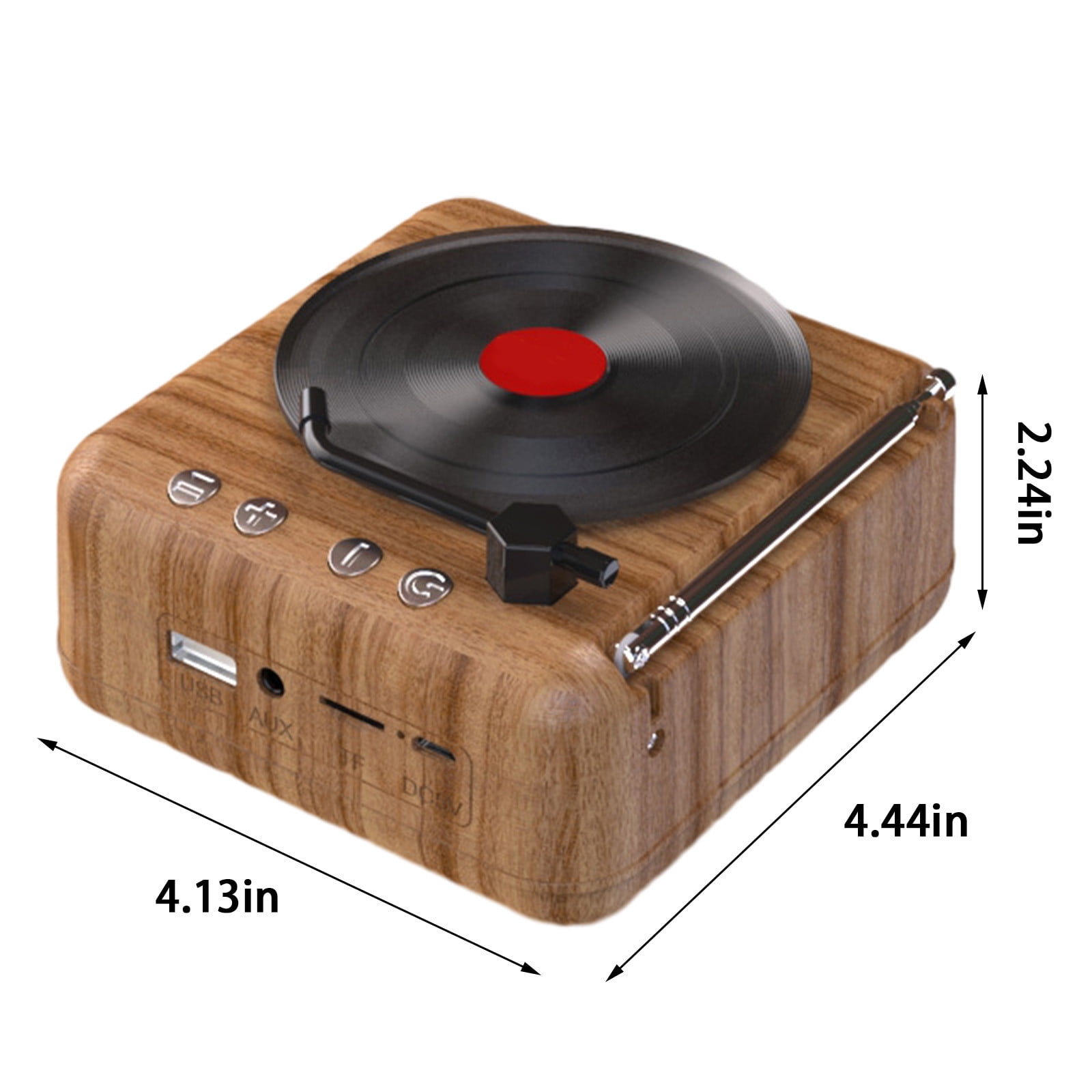 LACKUST Record Player Wireless Bluetooth Sound Retro Creatives Mini Portable Card Insert Small Speaker Subwoofer Gift,Brown