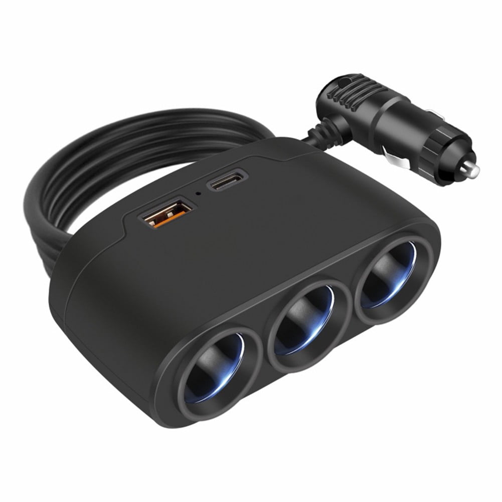 3 Way 12-24V Multi Socket Car Splitter USB Charger Adapter For Cars Trucks