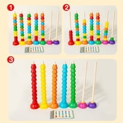 Weloille Geometric Matching Cylinder Cognitive Bead Stringing Abacus Toy, 1 Box, Educational Toy for Counting and Sorting