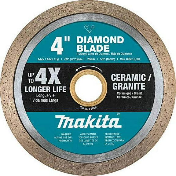 Makita B-69565 General Purpose Continuous Rim Diamond Blade, 4"