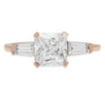 thumbnail image 5 of 1.62 ct Square Emerald Cut Real Genuine Natural Diamond SI1-SI2 I-J 14K Rose Gold Three-Stone Promise Wedding Statement Engagement Designer Ring size 3.5, 5 of 7