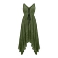 thumbnail image 6 of QUNYINEY Summer Women Dresses Boho Sleeveless Long A Line Sundress Pleated Casual Loose Fit V Neck Drawstring Dresses, 6 of 6