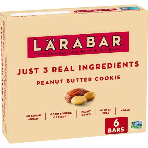 Larabar Peanut Butter Cookie, Gluten Free Vegan Fruit & Nut Bars, 6 Ct - Pack of 2