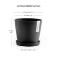 thumbnail image 3 of Ecopots Amsterdam Durable Modern Round Indoor/Outdoor Recycled Based Composite Flower Pot Planter, Dark Grey, 8", 3 of 4