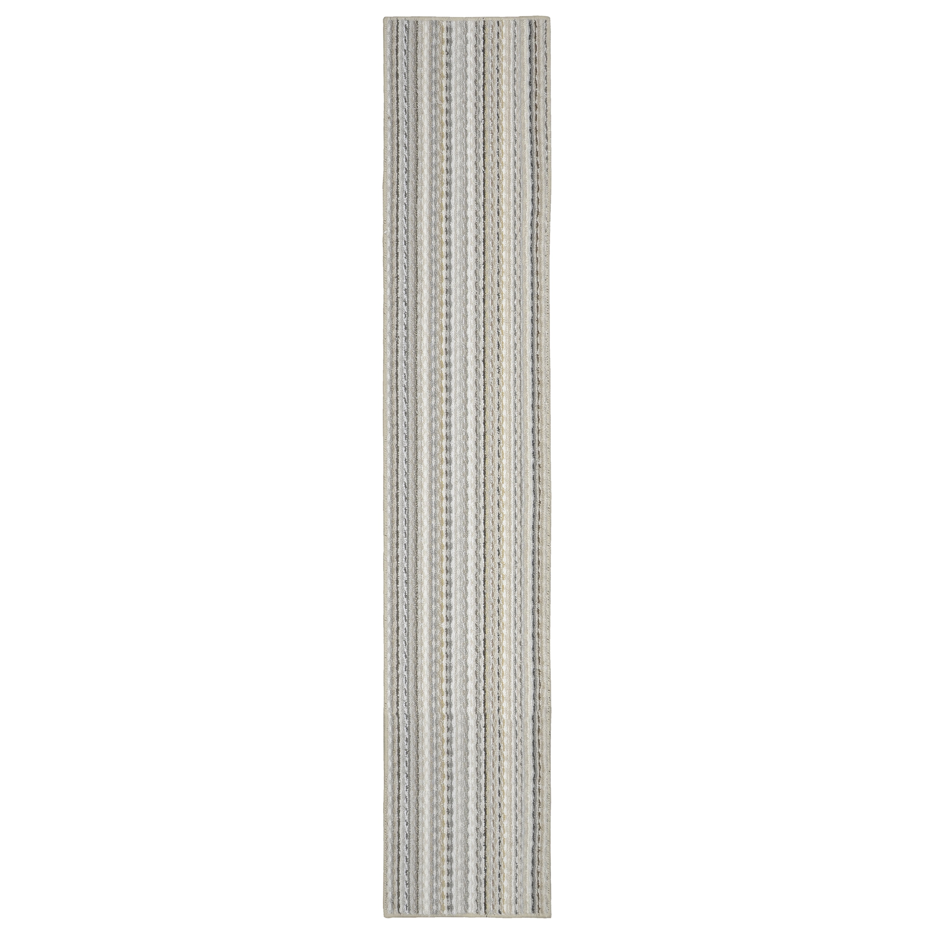 Garland Rug Carnival Stripe Assorted Earth Tones Indoor Runner Rug, 2' x 12'