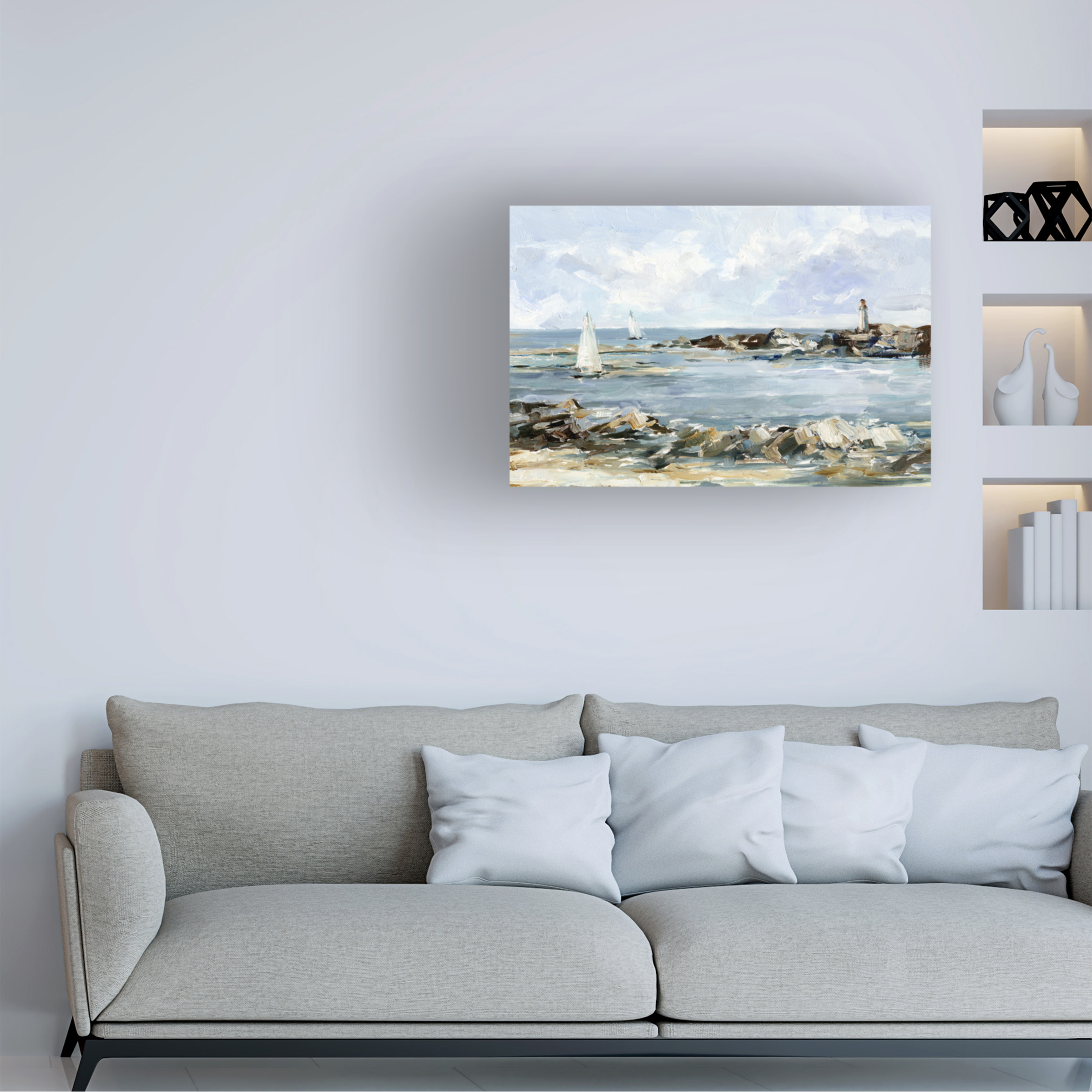 Ethan Harper 'Rocky Shore Coastline II' Canvas Art
