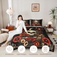 thumbnail image 3 of Homewish Death Skull Twin Comforter Sets, Hippie Mushroom Flower Bedding Set, Black Reversible 2pcs, 1 Comforter and 1 Pillowcase, 3 of 6