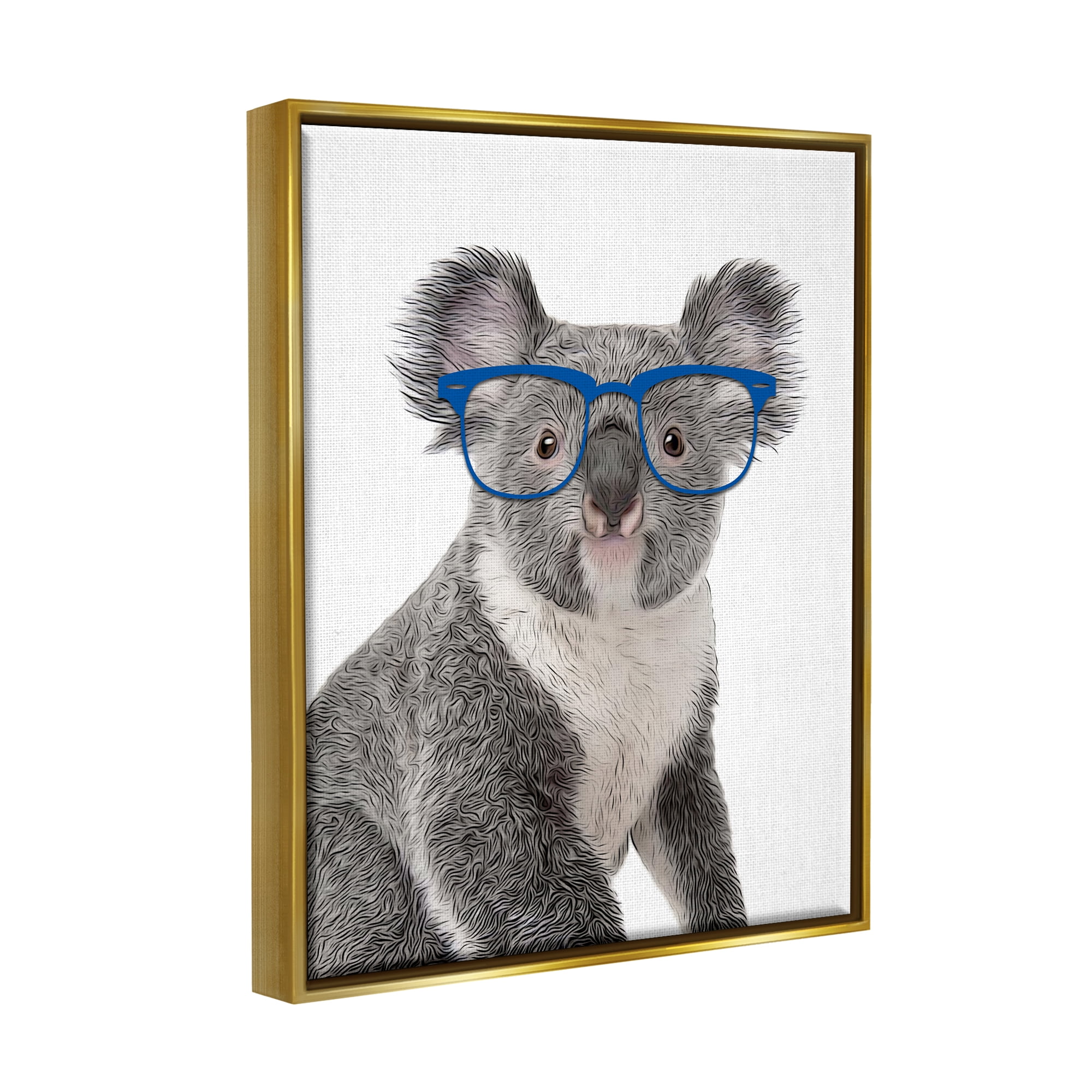 Stupell Industries Wild Koala Wearing Glasses Animal Animals & Insects Painting Gold Floater Framed Art Print Wall Art
