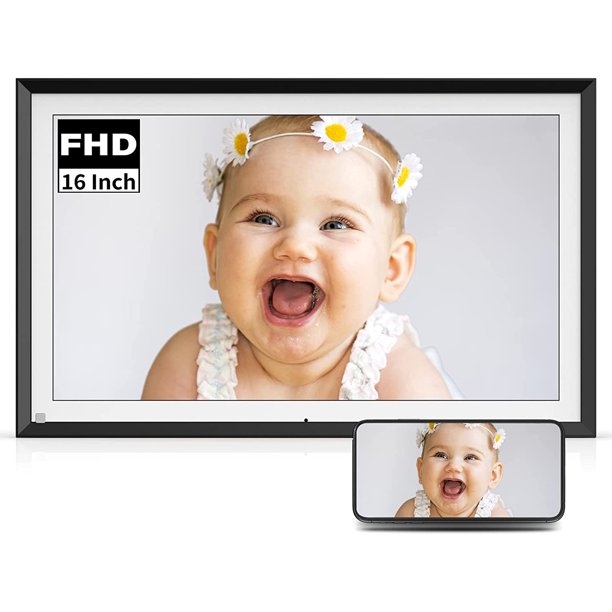 BSIMB 16 inch Large Digital Photo Frame 32GB, Smart WiFi Smart Picture Frame, Instantly Share