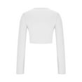 thumbnail image 4 of AherBiu Crop Tops for Women Long Sleeve Slim Fitted Undershirt Comfy Tshirt Crewneck Basic Top Tees, 4 of 5