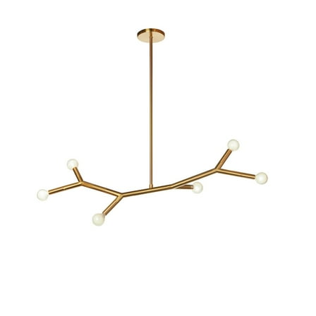 Dainolite 6 Light Horizontal Pendant in Aged Brass