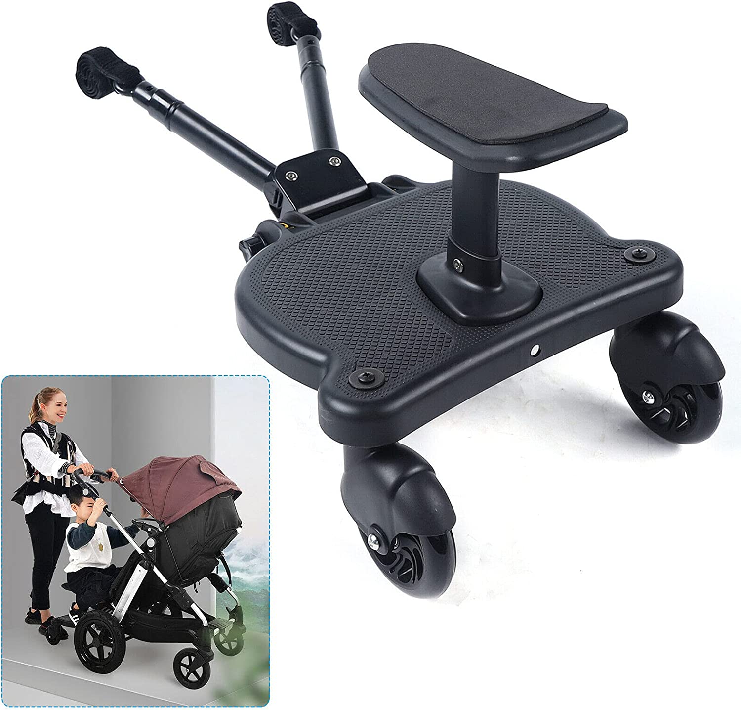 Miumaeov Trolley Assist Pedal Pram Pedal Adapter Glider Board Baby Carriage Trolley