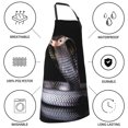 thumbnail image 5 of Pofeuu Black Cobra Snake Print Waterproof Apron with Pockets Adjustable Cooking Aprons Kitchen Bib for Baking Household Cleaning, 5 of 8