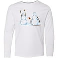 thumbnail image 3 of Inktastic Snowman Stickup with Hairdryer Long Sleeve Youth T-Shirt, 3 of 5