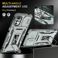 thumbnail image 4 of Dteck For Motorola Moto G Stylus 5G (2022),Magnetic Ring Holder Stand Shockproof Slide Lens Protector Case Cover,Gray, 4 of 7