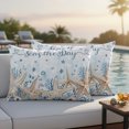 thumbnail image 2 of Outdoor Pillow Covers 20x12 Set of 2, Blue Starfish Coastal Waterproof Patio Throw Pillow Covers for Couch Sofa Chair, Nautical Summer Beach Ocean Coral Decorative Pillowcases for Throw Pillows, 2 of 9