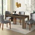 thumbnail image 4 of Homycasa Modern Rectangular Dining Table with Brown Finish and Black Inlay, 4 of 12