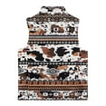 thumbnail image 5 of Uorisanigo Fleece Vest for Boys Girls Full Zipper Jacket Sleeveless Warm Outwear Southwestern Aztec Cow Print Sweatshirt with Pockets Lightweight Fall Winter Fashion Outfits Clothes, 5 of 7