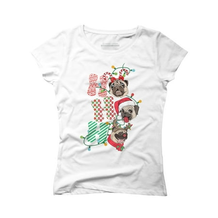 

Pug Christmas Ho Ho Funny Pug Lovers Christmas Pajama Xmas Juniors White Graphic Tee - Design By Humans M