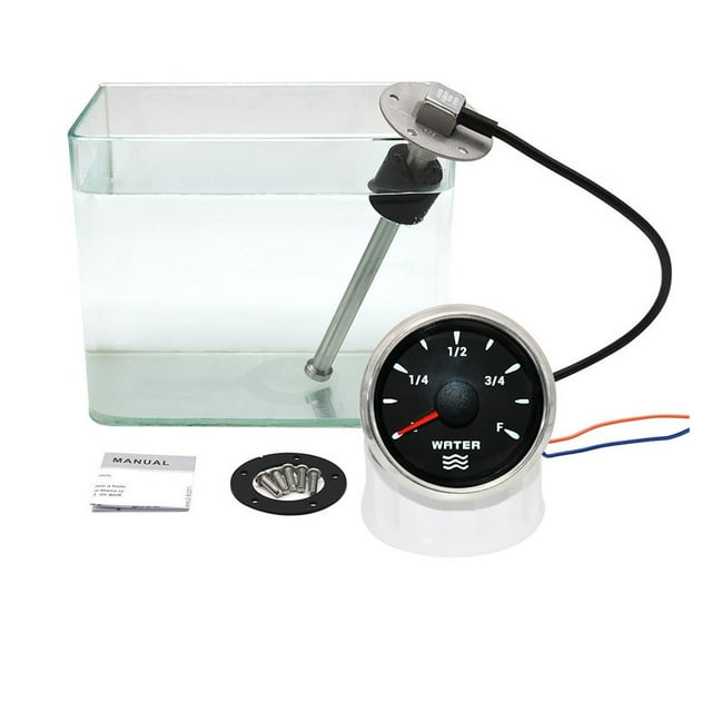 52mm Water Level Meter With 7 Colors Backlight 100-600mm 0-190 Ohm Water Level Sensor For Marine Boat Car Water Level Meter ,Easy to Install