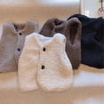 thumbnail image 2 of Fashion Baby Plus Velvet Waistcoat Girls Boys Plush Vest Single Breasted V Neck Autumn Winter Child Warm Teddy Hair Coat, 2 of 6
