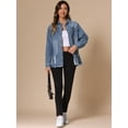 thumbnail image 3 of DARING DIVA Women's Frayed Hem Ripped Distressed Denim Jacket XS Blue, 3 of 6