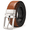 Brown, variant on Men's Reversible Genuine Leather Belt, 1.38" Wide 2-in-1 Dress Belt with 360° Rotating Pin Buckle, Adjustable Business Casual Belt, Blue Brown Coffee, Sizes 33"-43" - TRISJEM