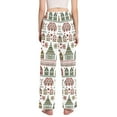 thumbnail image 3 of FORMRS Women's Pajama Pants with Pockets Soft Comfy Loungewear Sleep Bottom, Sizes S-2XL, Green Nordic Christmas House, 3 of 8