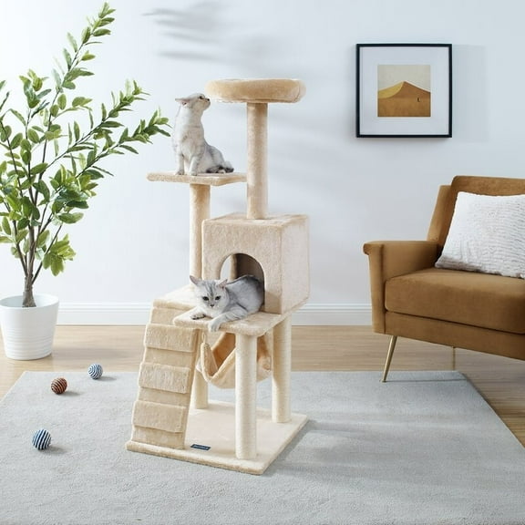 Sam's Pets Double Decker 51" Cream Cat Tree