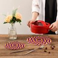 thumbnail image 7 of SKYSONIC Halloween Spiral Yellow Purple Pot Holders Trivets, 2 Pcs Heat Resistant Trivets, Cotton Thread Weave Mats for Hot Pads Pans Pot Bowl Teapot for Kitchen Decor, 7 of 7