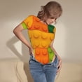 thumbnail image 3 of Fotbe Colorful Building Blocks Body de Mujer con Cuello Redondo y Mangas Cortas, Sin Mangas Ajustado, Suave, Cómodo y Básico-Medium, 3 of 7