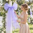 thumbnail image 6 of Purple Giant Tulle Bow for Christmas Tree Decoration Sheer Iridescent Fabric Large Bow with Long Tails for indoor Holiday Decor 47 in, 6 of 7