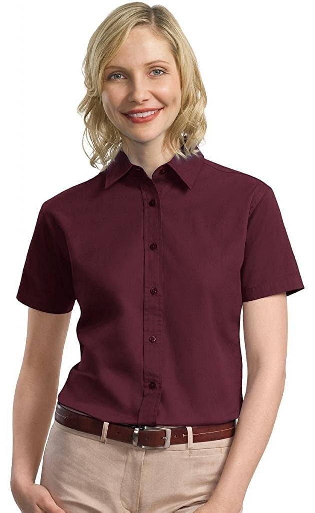 Port Authority Women's Comfortable Short Sleeve Twill Shirt - Walmart.com