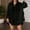 X-Black286, variant on YMNXA Women's Shirts Long Sleeve Lapel Solid Color Button Down Flounce Hem Comfortable Elegant Blouse Top For Casual Daily Wear,Black,L