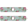 thumbnail image 3 of Coolnut 2 Pack Faucet Mat Splash Guard for Kitchen Sink, Print Floral Aqua Turquoise Pink Flowers Faucet Handle Drip Catcher Tray Absorbent Mat Fast Dry Mat for Kitchen, Bathroom, 14"x5", 3 of 7