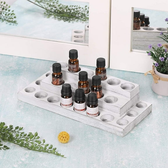 Essential Oils Storage Rack 3 Tiers Wooden Nail Polish Organizer Display Shelf
