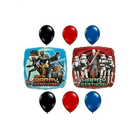 Star Wars Rebel Happy Birthday Mylar & Color Latex Balloon Bouquet by Star Wars