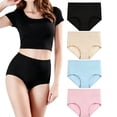 thumbnail image 4 of ZNQHFRE Women 4 Pcs Panties Plus Size Pure Cotton Briefs, Soft Full Coverage Daily Underwear Light Pink 4XL, 4 of 4