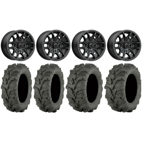 MSA Fang 14" Wheels Black 27" Mud Lite XTR Tires Kawasaki Teryx Mule