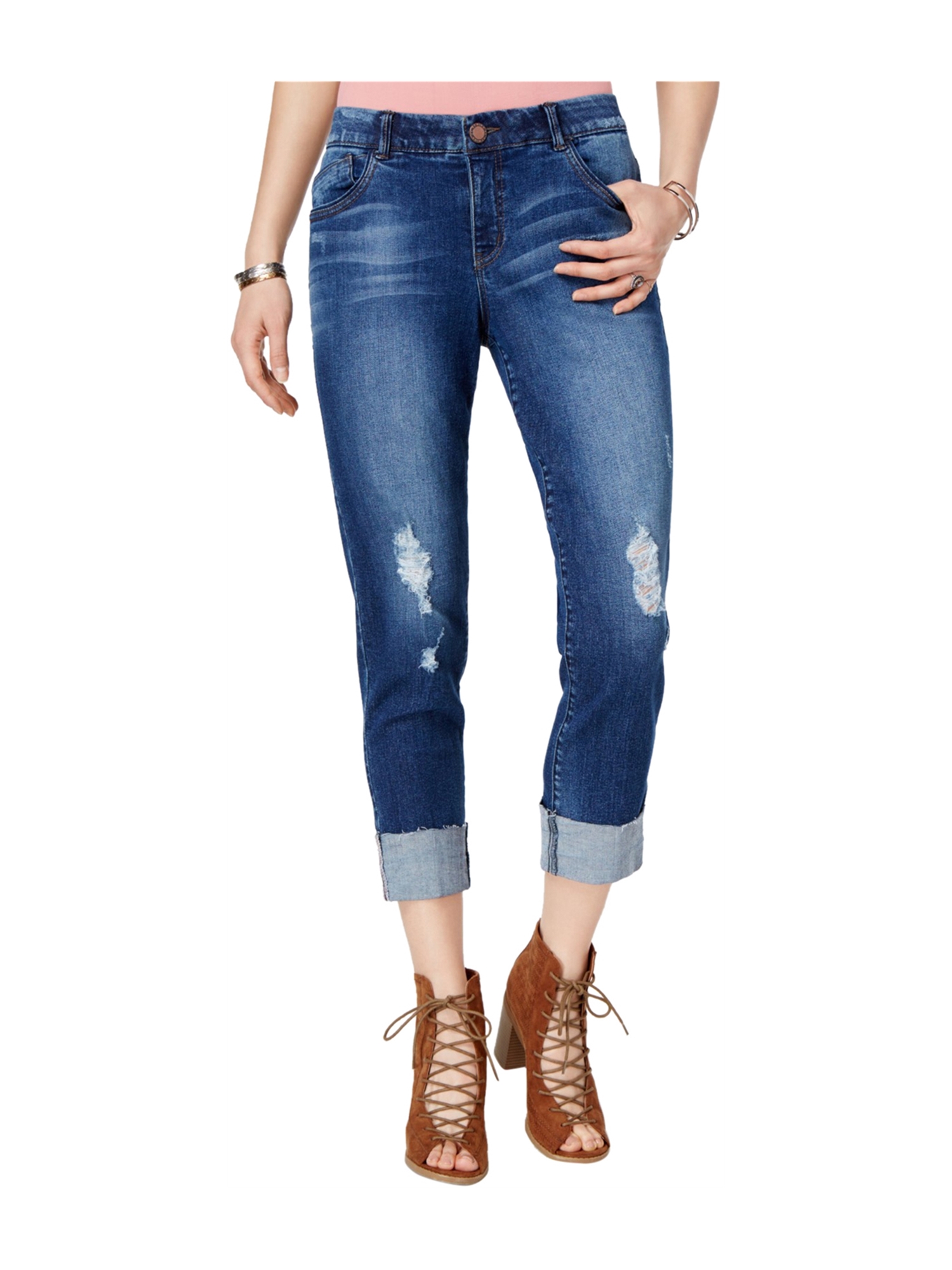 Rewind Womens Ripped Skinny Fit Jeans 