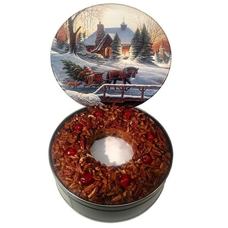 Holiday Fruitcake - Jane Parker Classic Light Fruit Cake 72 Ounce Ring in a Holiday Tin