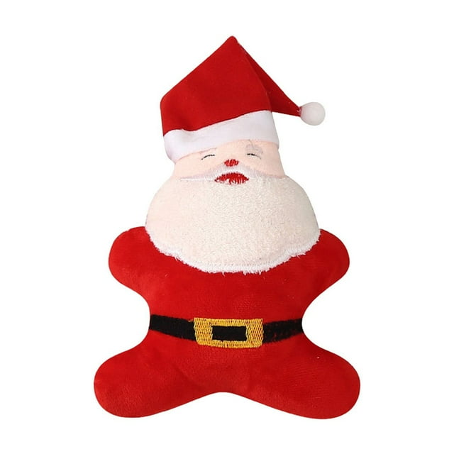 Red A Christmas Dog Toy With Sound Emitting Feature Soft Plush Material For Pets Interactive