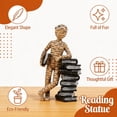 thumbnail image 2 of Modern Abstract Reading Statue, Minimalist Book Sculpture Figurine, Resin Reading Figure Ornament, Art Tabletop Decoration for Home Office Desk Bookshelf Study Room, Unique Book Lover Gift(Color), 2 of 7