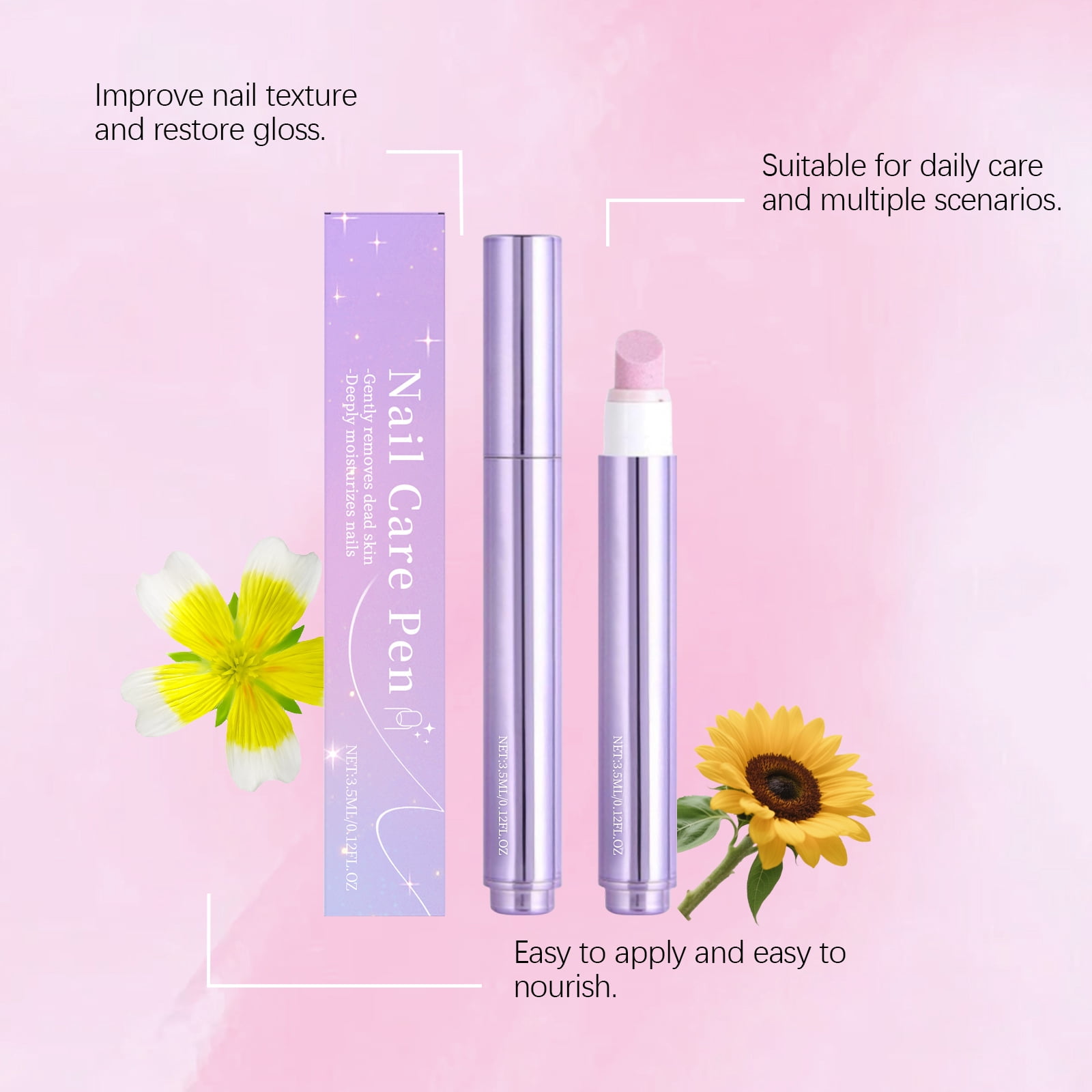 Alvantor 2-in-1 Ceramic Cuticle Pen with Oil for Hangnails, Dry & Damaged Nails