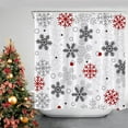 thumbnail image 5 of Christmas Snowflakes Shower Curtain Winter Red Grey White Snowflake Waterproof Shower Curtains for Bathroom Merry Xmas New Year Holiday Bathroom Shower Curtain Set with Hooks 66x72 Inch, 5 of 6