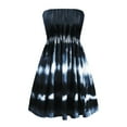 thumbnail image 3 of Amazhiyu Womens Summer Strapless Dresses Satin Tie Dye Smocked Waist Sexy Mini Sundress, 3 of 8