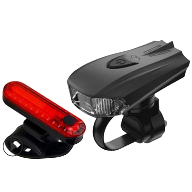 DRAFIDEEP 1Set Bike Light Set Front and Rear USB Rechargeable Cycling Lights in Black for Outdoor Use