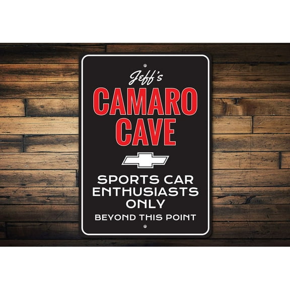 Camaro Man Cave Novelty Sign, Metal Wall Decor - 10x14 inches