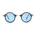thumbnail image 3 of Vintage Retro Style Small Circle Lens Urban Normcore Luxe Hipster Sunglasses Silver Black - Blue, 3 of 8